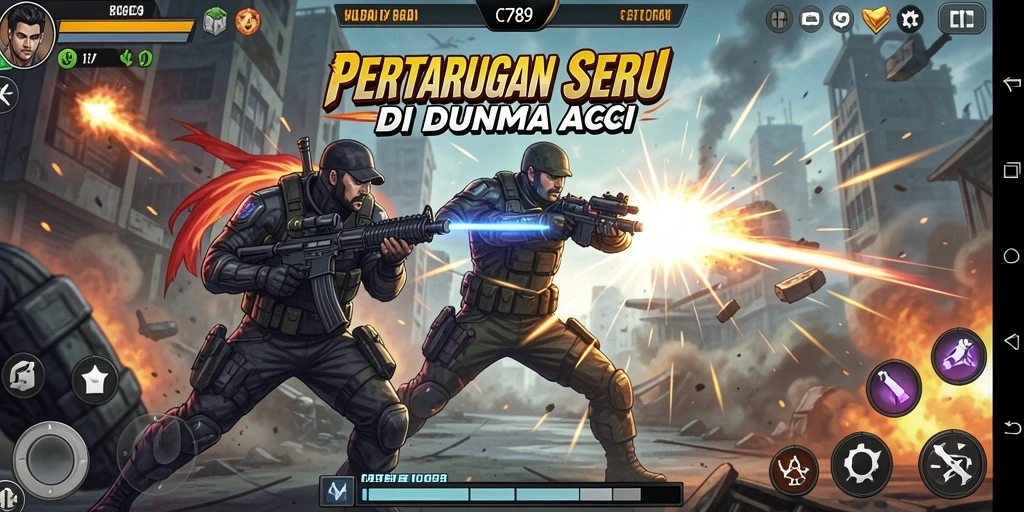 Screenshot C789 menampilkan aksi seru dalam pertarungan intens.