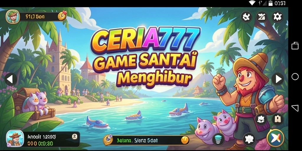Screenshot CERIA777 menunjukkan gameplay yang penuh warna dan interaktif.