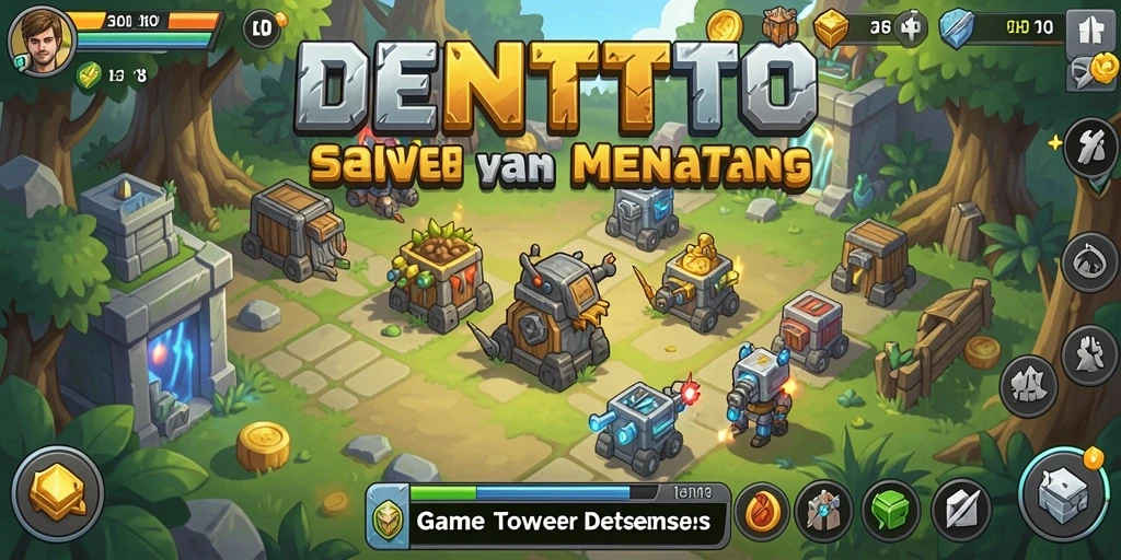 Tampilan gameplay DENTOTO yang intens dan strategi Tower Defense.