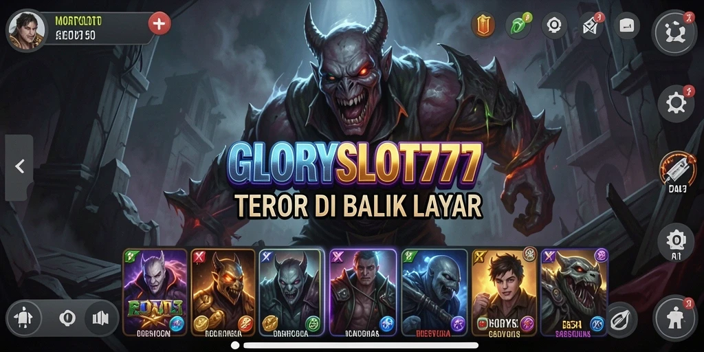 Tangkapan layar GLORYSLOT777 yang menunjukkan suasana menyeramkan dalam gameplay.
