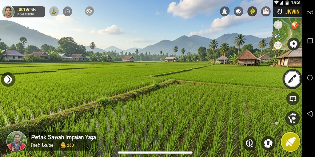 Screenshot gameplay JKTWIN menampilkan aktivitas bertani yang seru.
