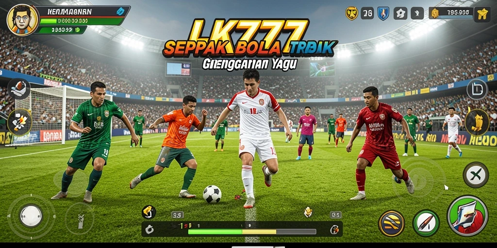 Tampilan gameplay <strong>LK777</strong> yang menegangkan dan seru saat bermain sepak bola.