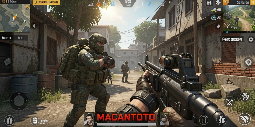 Gameplay dinamis dalam <strong>MACANTOTO</strong> dengan aksi tembak-menembak yang seru.