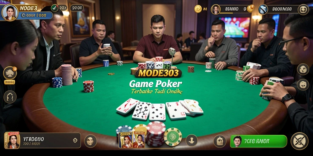 Gameplay seru dalam aplikasi poker MODE303 yang penuh tantangan.