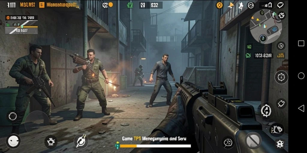Tangkapan layar utama menampilkan aksi seru dari gameplay TPS.