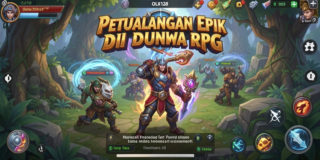 Tampilan gameplay menakjubkan dari OLX128 dengan aksi RPG yang intens.