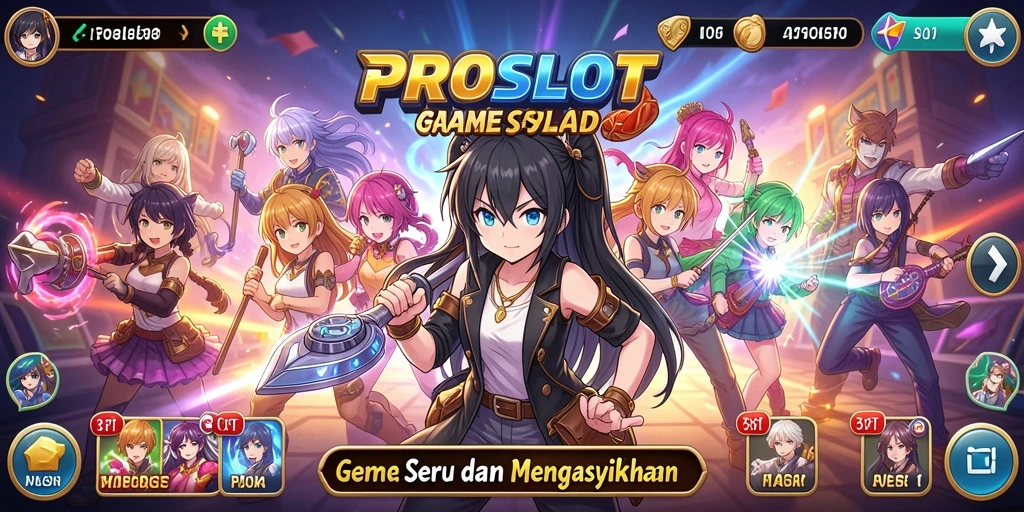 Tampilan gameplay seru PROSLOT dengan karakter Anime yang menarik.