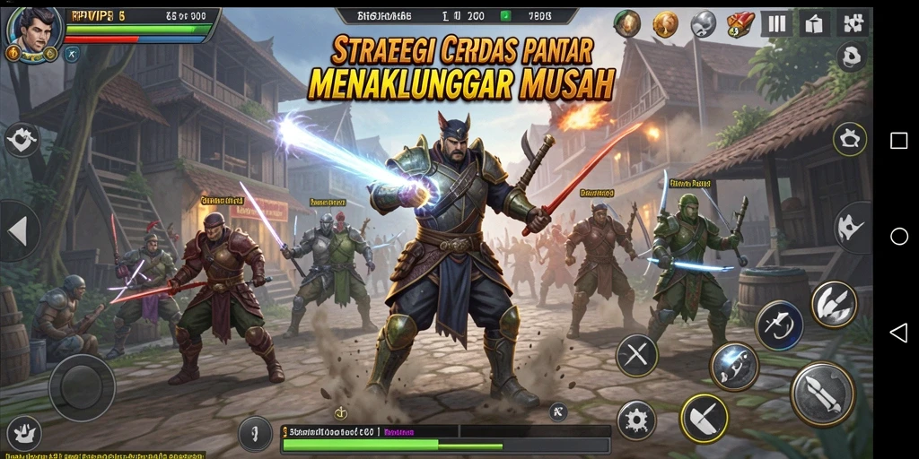 Tangkapan layar RPVIP5 menampilkan pertarungan strategi yang intens.