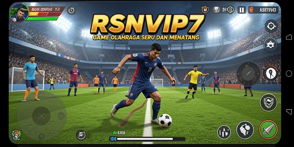Tangkapan layar gameplay RSNVIP7 menunjukkan aksi olahraga yang mendebarkan.