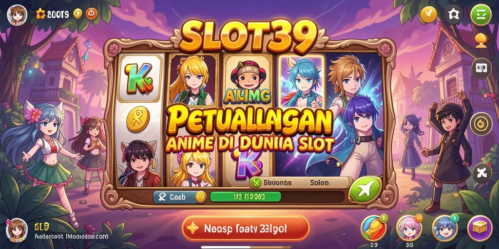 Screenshot gameplay SLOT39 yang menampilkan karakter Anime menghibur.