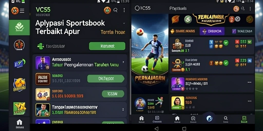 Tampilan gameplay VC55 saat memasang taruhan olahraga.