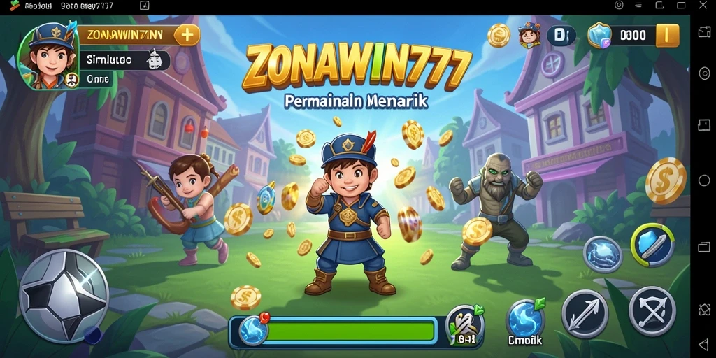 Tampilan gameplay seru di ZONAWIN777 dengan karakter yang unik.
